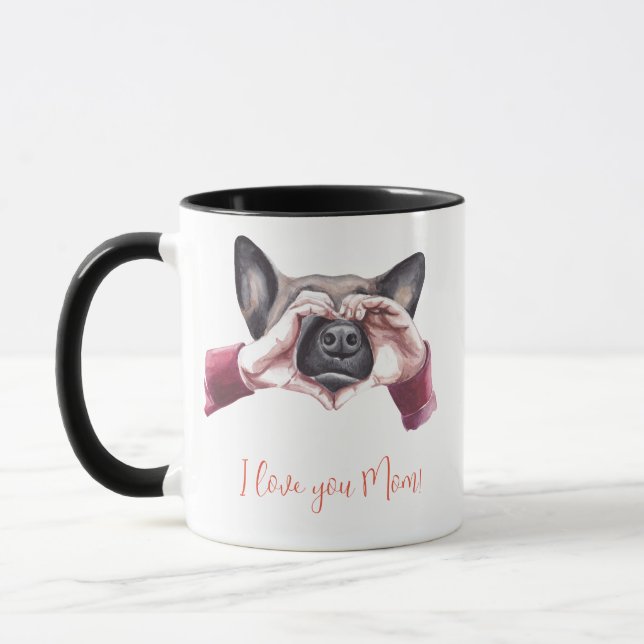 Mug "Je t'aime maman !" Maman de chien (Gauche)