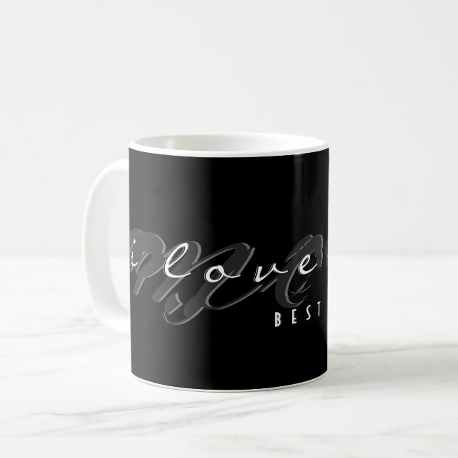 Mug Je t'aime maman | Meilleure maman jamais typograph (Devant gauche)