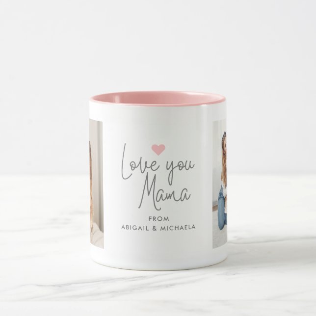Mug "Je t'aime Maman" moderne 2-Photo (Centre)