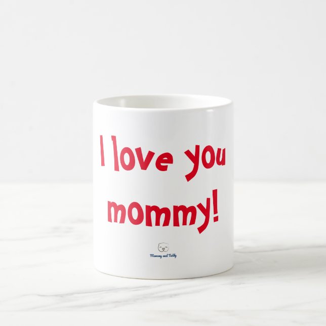 Mug "Je t'aime maman" musique de maman et Teddy (Centre)
