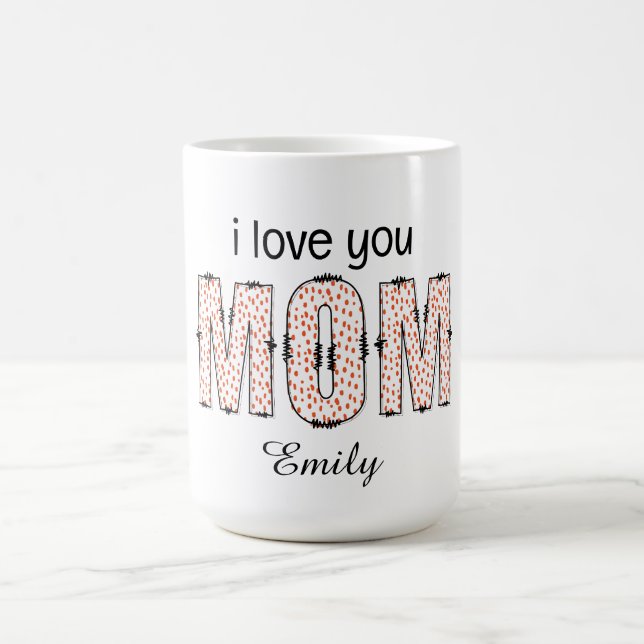 Mug Je t'aime Maman Nom personnalisé (Centre)