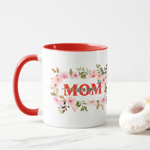 Mug "Je t'aime MAMAN" Roses aquarelles roses