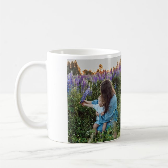 Mug Je t'aime mère jour élégant ajouter photo texte (Gauche)