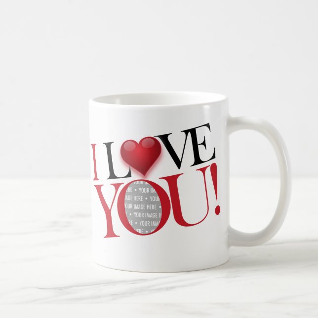 Mug Je t'aime, modèle photo - customisé (Droite)