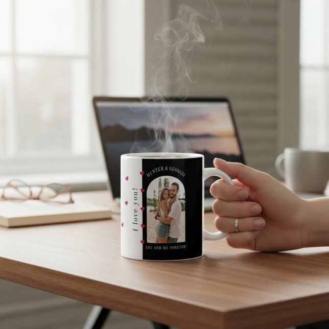 Mug Je t'aime ! moderne design valentines photo (Créateur téléchargé)