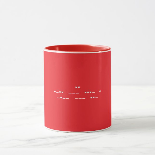 Mug Je t'aime Morse Code (Centre)