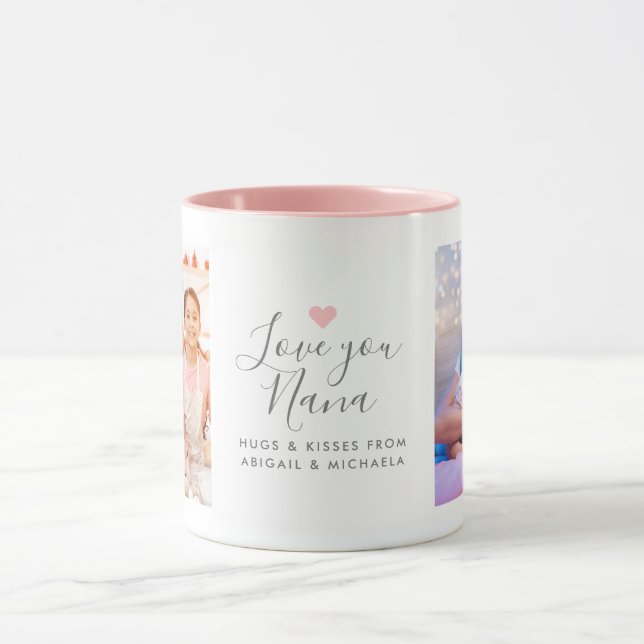 Mug "Je t'aime Nana" 2-Photos moderne (Centre)