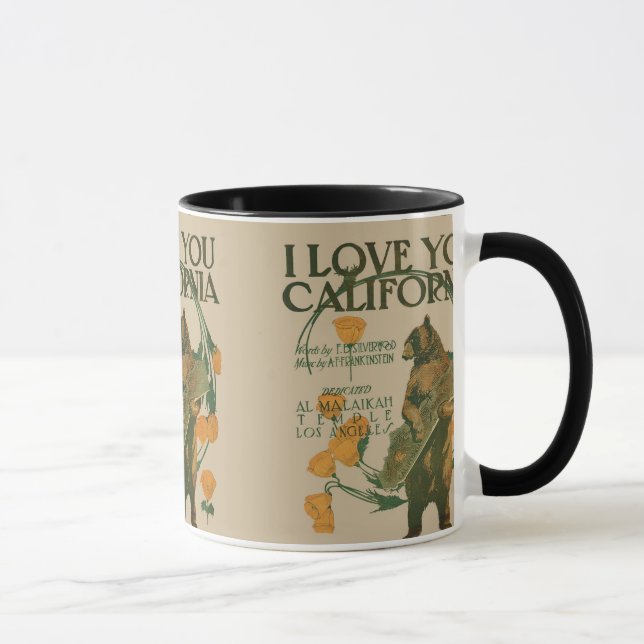 Mug Je t'aime ours de la Californie sonnerie de 11 (Droite)