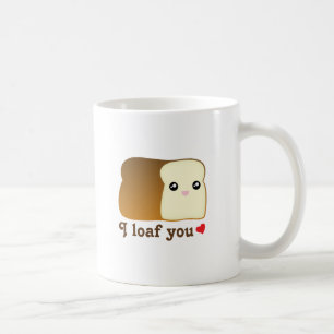 Mug Je t'aime pain kawaii drôle dessin animé jeu de no
