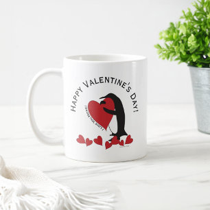 Mug Je t'aime plus ! Manchot cœur rouge de la Saint-Va