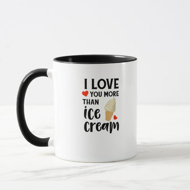 Mug Je t'aime plus que la glace Citation d'amour doux  (Gauche)