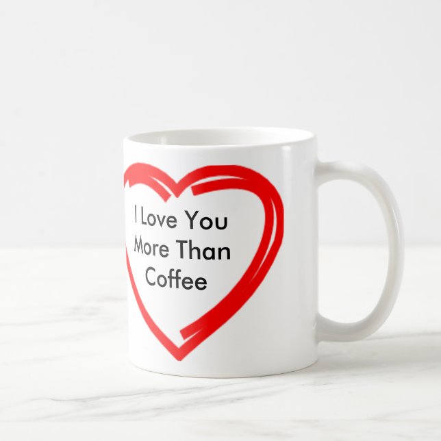 Mug Je t'aime plus que le café (Droite)