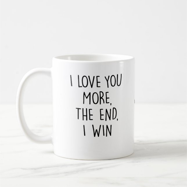 Mug Je t'aime plus Typographie Contemporaine  (Gauche)