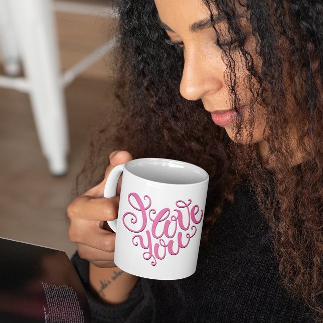 Mug Je t'aime rose (Créateur téléchargé)