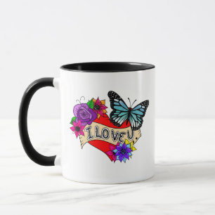 Mug Je T'Aime   Saint Valentin Coeur et Rose