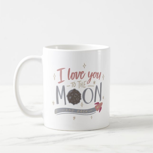 Mug je t'aime sur la lune et de retour (Gauche)