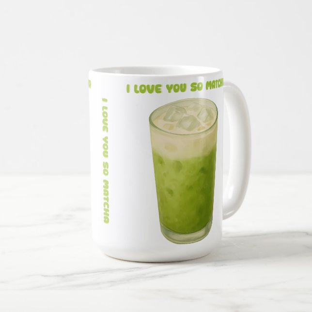 MUG JE T'AIME TELLEMENT MATCHA, MATCHA VERT THÉ AMOUR (Devant droit)