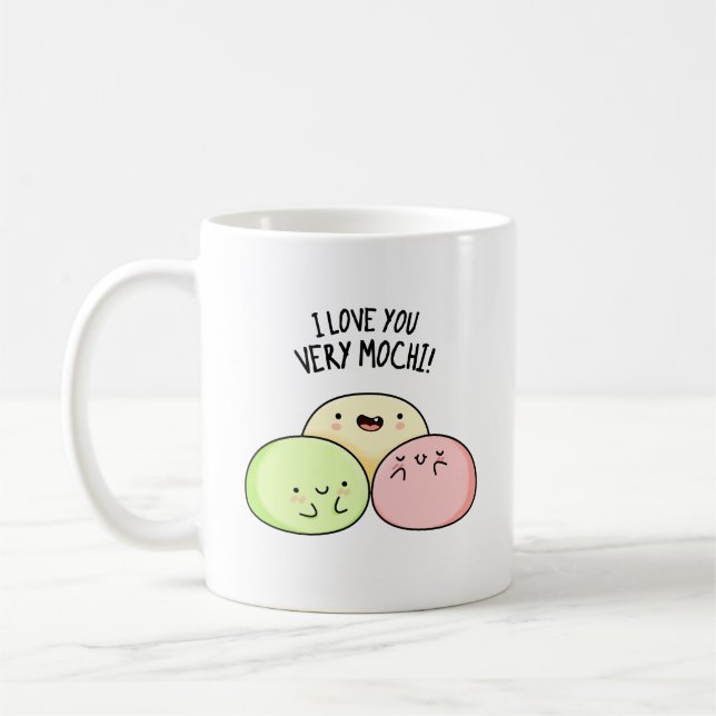 Mug Je T'Aime Très Mochi Funny Food Pun (Gauche)
