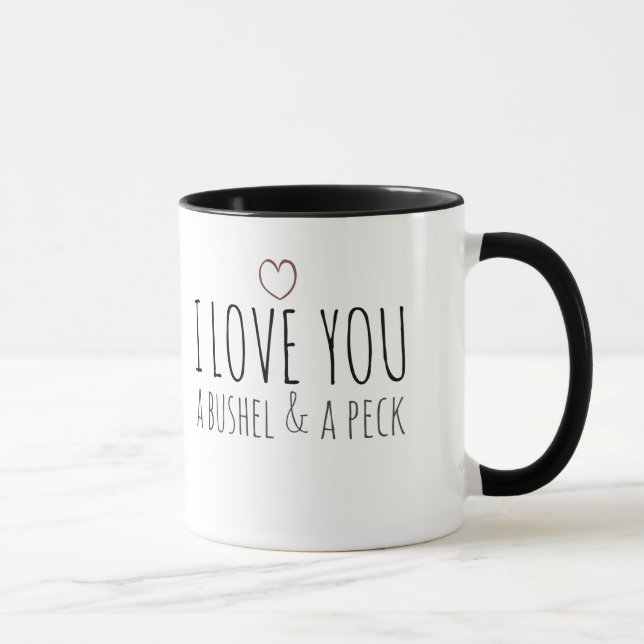 Mug Je t'aime un boisseau et un pic (Droite)