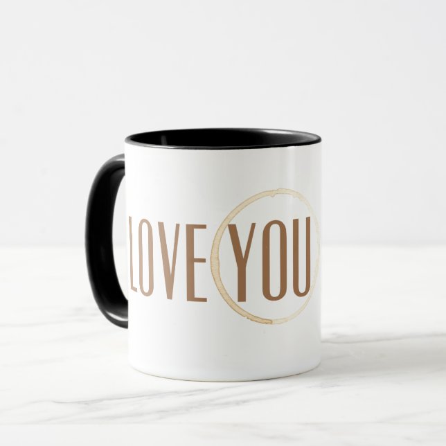 Mug Je t'aime un Latte avec l'anneau de café (Devant gauche)