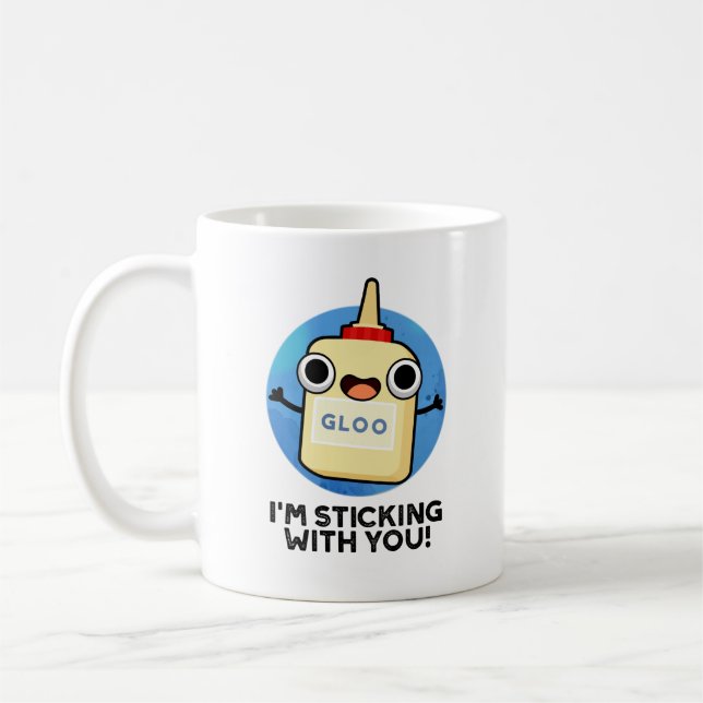 Mug Je te Sticking Avec Un Pun De Colle Drôle (Gauche)
