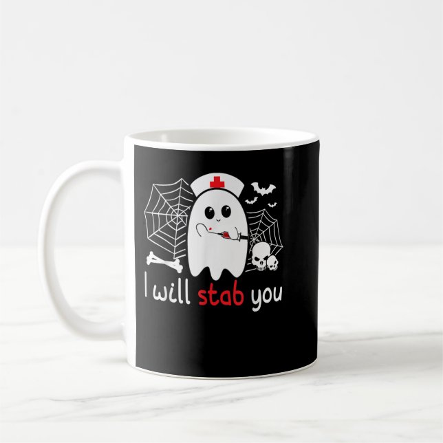 Mug Je Te Te Te Te Te Fantôme Infirmière Drôle Hallowe (Gauche)