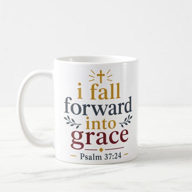 Mug Je tombe en avant dans l'encouragement chrétien de (Gauche)
