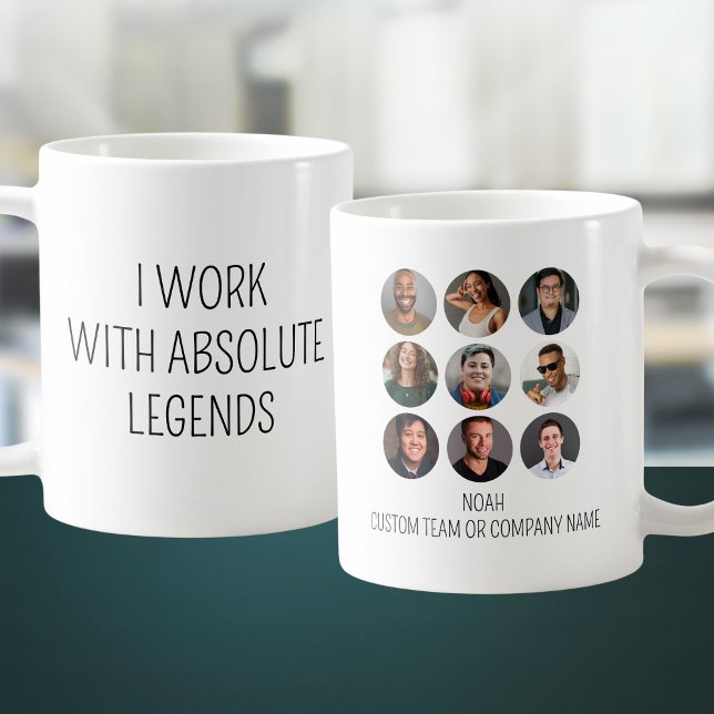 Mug Je Travaille Avec Absolument Legends 9 Équipe Phot (I Work With Absolute Legends 9 Photo Office Team Coffee Mug
)