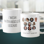 Mug Je Travaille Avec Absolute Legends 10 Photo Office<br><div class="desc">Donnez à vos collègues une drôle de tenue d'équipe de jumelage avec cette tasse "I Work with Absolute Legends". Il dispose de 10 photos de collaborateur et d'espace pour ajouter votre nom et le nom de l'équipe ou de l'entreprise.</div>