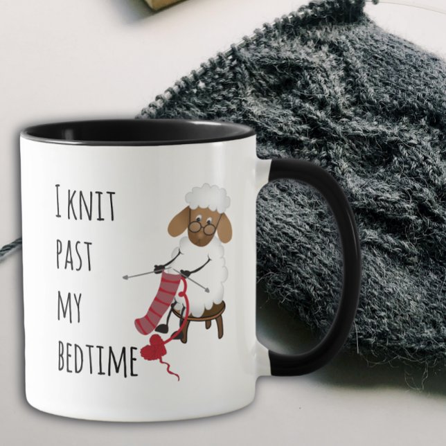 Mug Je tricote au-delà de mon heure de coucher Moutons (Créateur téléchargé)