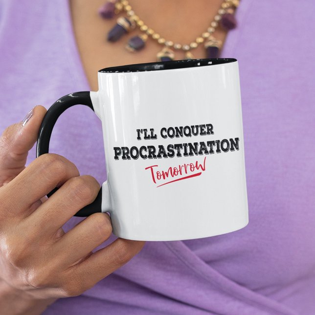 Mug Je vaincrai la procrastination demain Drôle (Créateur téléchargé)