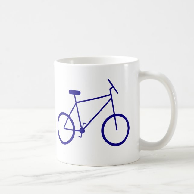 Mug Je vais au travail à vélo. (Bleu) (Droite)
