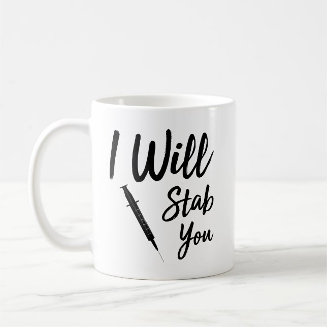 Mug Je vais vous poignarder infirmière drôle (Gauche)