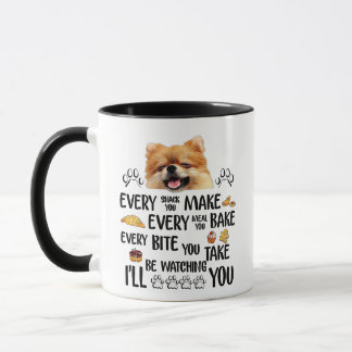 Mug Je vais vous regarder, Chien de Poméranie