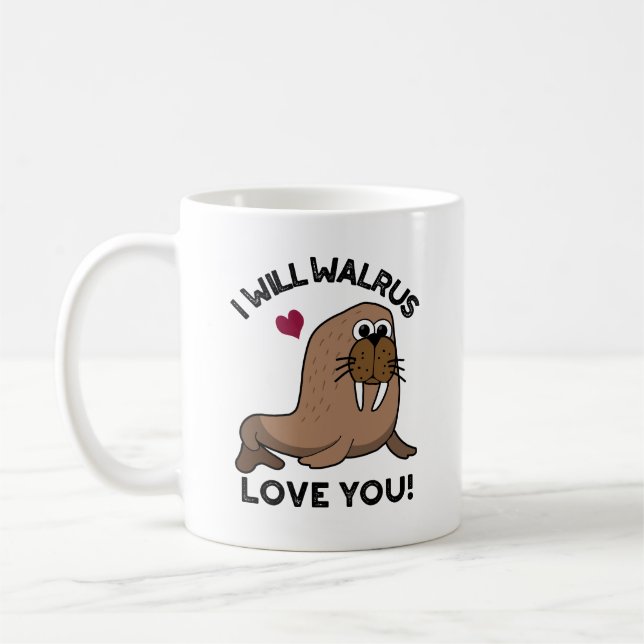 Mug Je Vais Walrus Vous Aimer Drôle Animal Pun (Gauche)