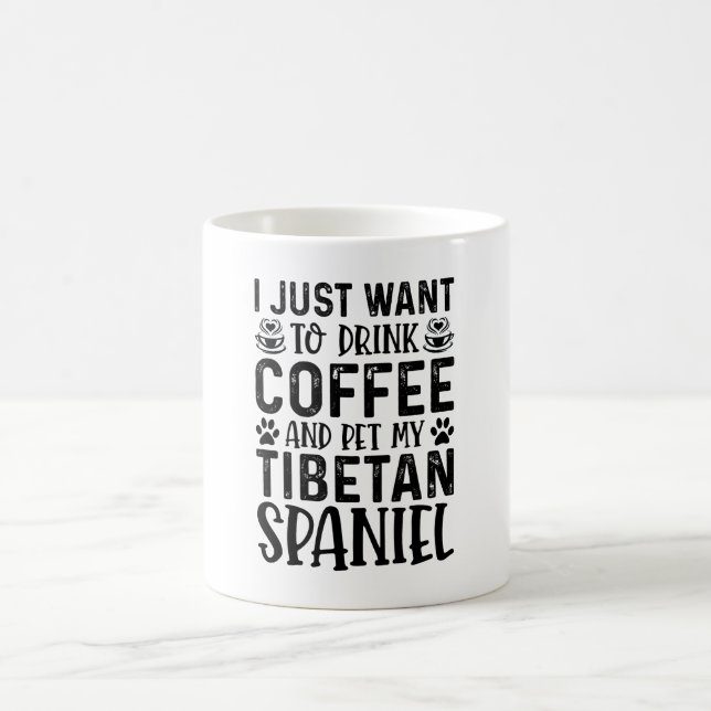 Mug Je veux caresser mon Spaniel tibétain (Centre)