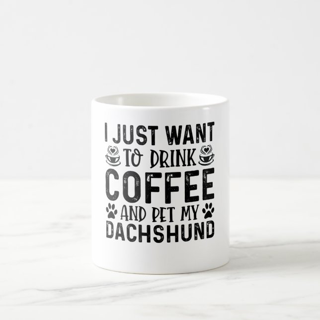 Mug Je veux caresser mon teckel (Centre)