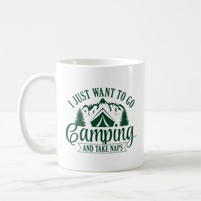 Mug Je Veux Juste Aller En Camping Et Faire La Sieste (Gauche)