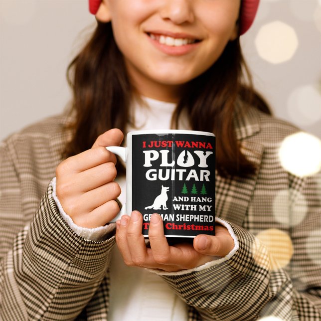 Mug Je Veux Juste Jouer À La Guitare Hang Avec Berger  (Créateur téléchargé)