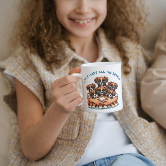 Mug 🐾 Je Veux Juste Tous Les Chiens Boxer 🐾 (Créateur téléchargé)