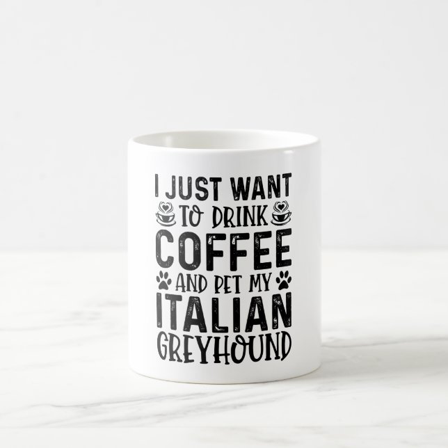 Mug Je Veux Pet Mon Greyhound Italien (Centre)