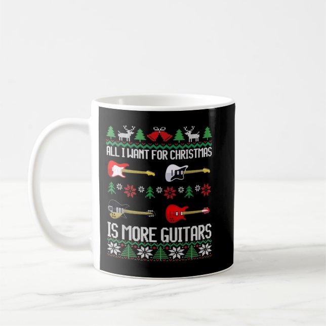 Mug Je Veux Plus de Guitares Drôle Guitariste Noël Moc (Gauche)