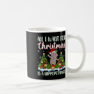 Mug Je Veux Pour Noël Est Un Hippopotame Xmas Arbre L