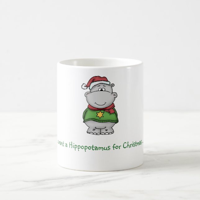 Mug Je veux un hippopotame pour Noël - conception (Centre)