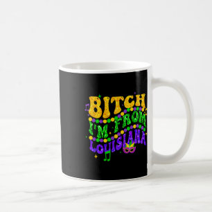Mug Je viens de Louisiana Mardi Gras Fleur De Lis Fat