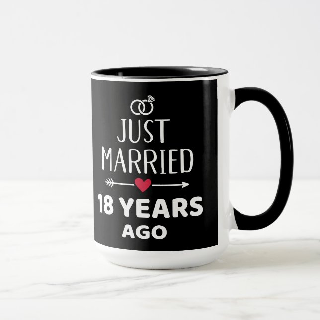 Mug Je viens de me marier il y a 18 ans 18e anniversai (Droite)