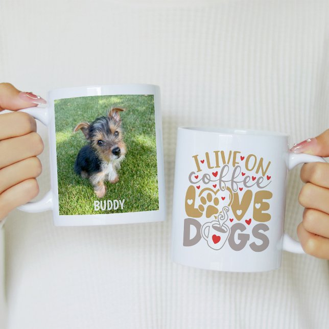 Mug Je Vis De Café J'Aime Les Chiens Photo (Créateur téléchargé)