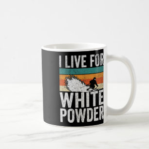 Mug Je vis pour la poudre blanche Skieur rétro drôle v