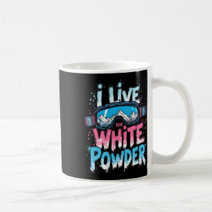 Mug Je Vis Pour Le Ski En Poudre Blanche