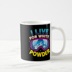 Mug Je vis pour le snowboard en poudre blanche cool